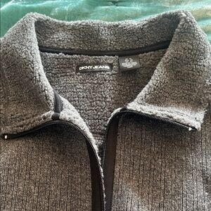 DKNY Men's Charcoal Zip-Up Sweater